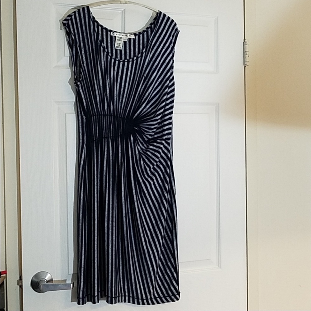 Max Studio gray/blue ruched dress